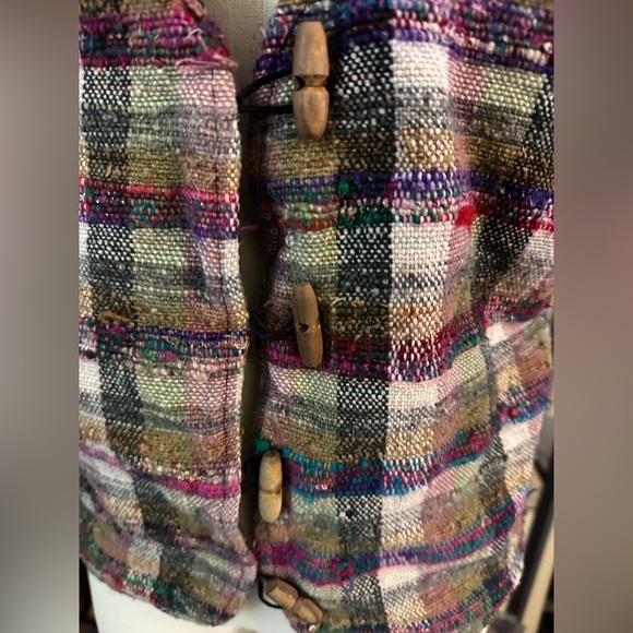Vintage women’s Forelli‎ Plaid vest size 18/20 wooden loop buttons (B6) - Picture 3 of 8